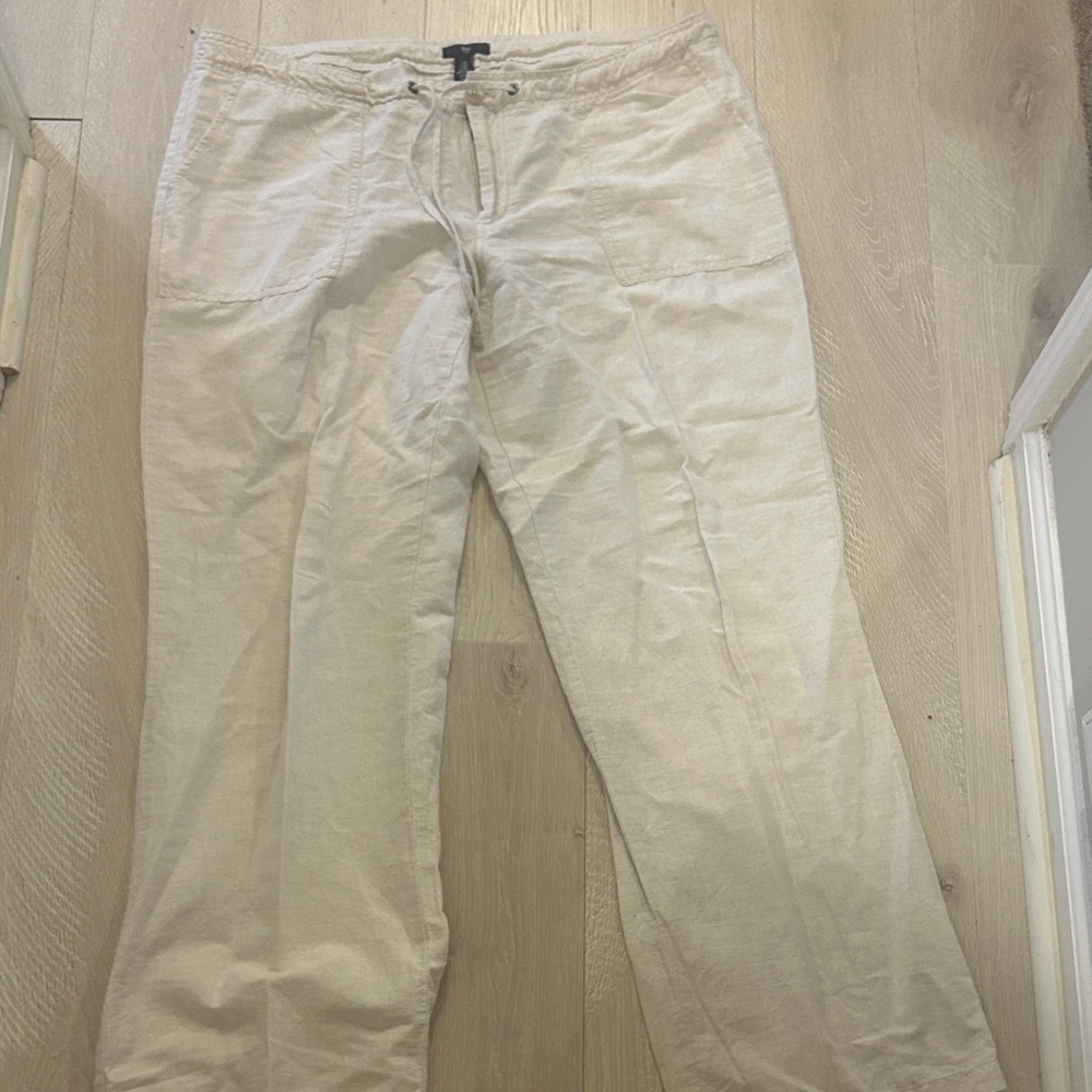 Old Navy Women's Cream Wide Leg Pants Regular in Length